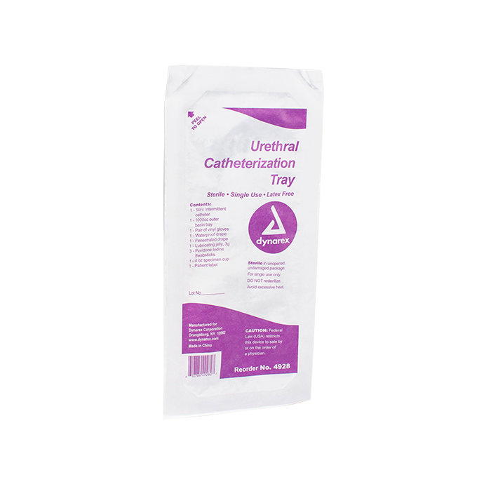 Dynarex Urethral Intermittent Catheter Latex Free Tray - Sterile (20 Count)