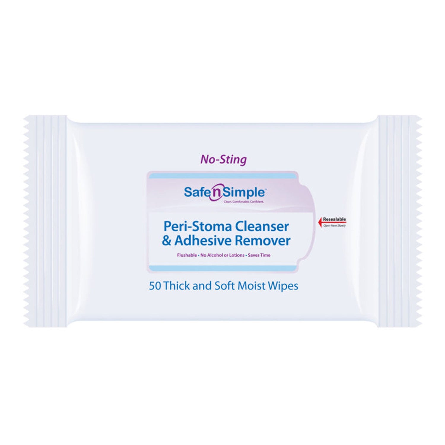 Safe N Simple Peri-Stoma Cleanser and Adhesive Remover Wipes (12 Count)