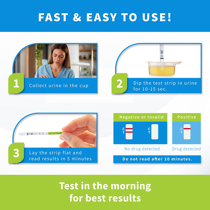 THC Tests for Home 2500 Count, At-Home Marijuana Drug Test Kit, THC Drug Test Kit for Marijuana/Weed, THC Drug Test Urine, Easy Home Drug Test, THC Test Strips 50 ng/ml - 25/Pack 100/Box