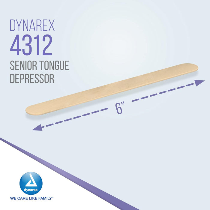 Dynarex Tongue Depressors Wood - Non-Sterile, 500ea/bx, 10bxs/cs (5000 Count)