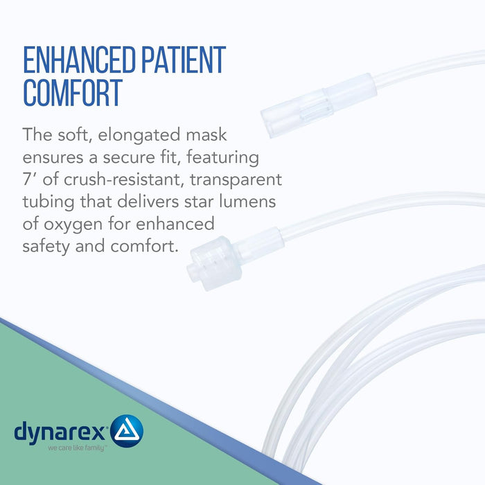 Dynarex EtCO2 Elongated Mask w/ CO2 sampling line w/ 7', 2.1 m - (25 Count)