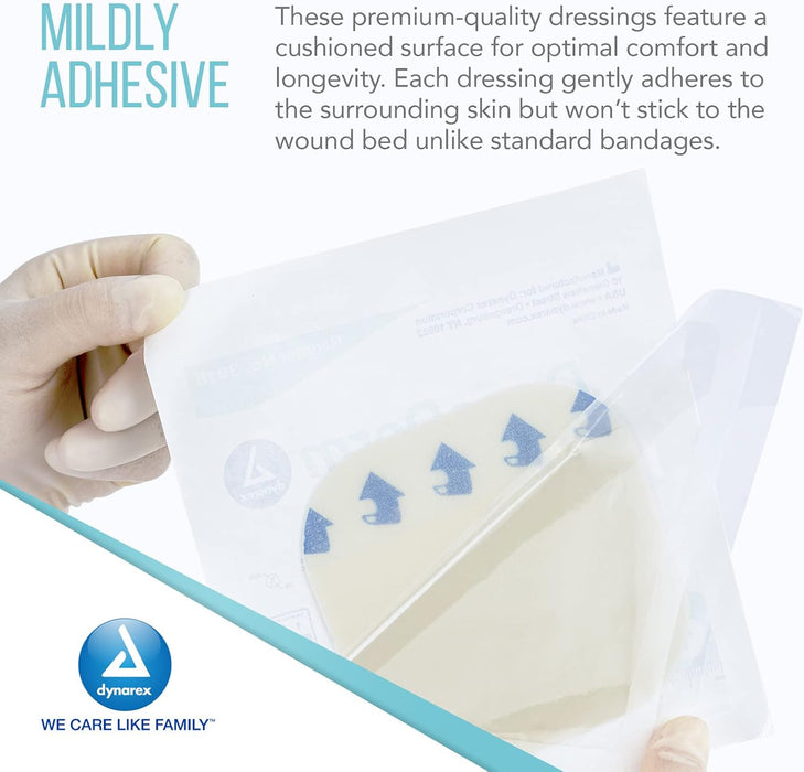 Dynarex DynaDerm - Hydrocolloid Dressing - Extra Thin, 4" x 4", 10ea/bx, 12bxs/cs (120 Count)