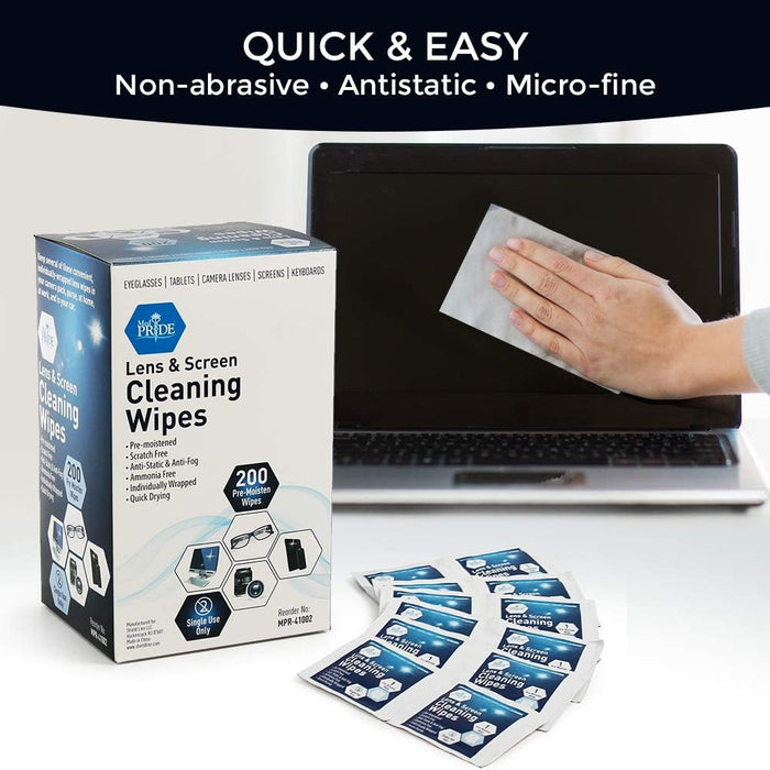 Lens Cleaning Wipes - 6" x 5"- 20/200/cs.