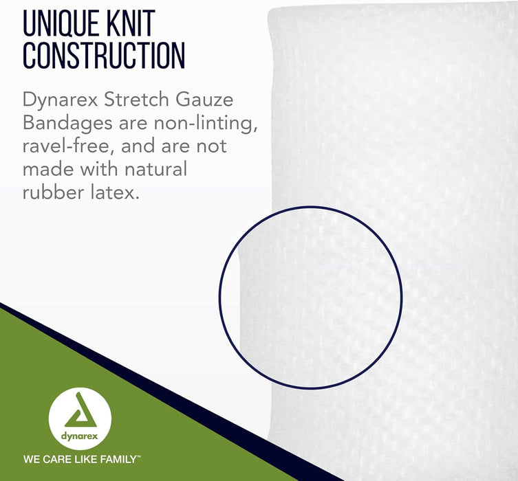 Dynarex Stretch Gauze Bandage Roll, 6"- 6ea/bx, 8bxs/cs (48 Count)