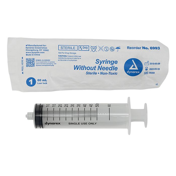 Dynarex Syringe without Needle - Non Toxic - Luer Lock