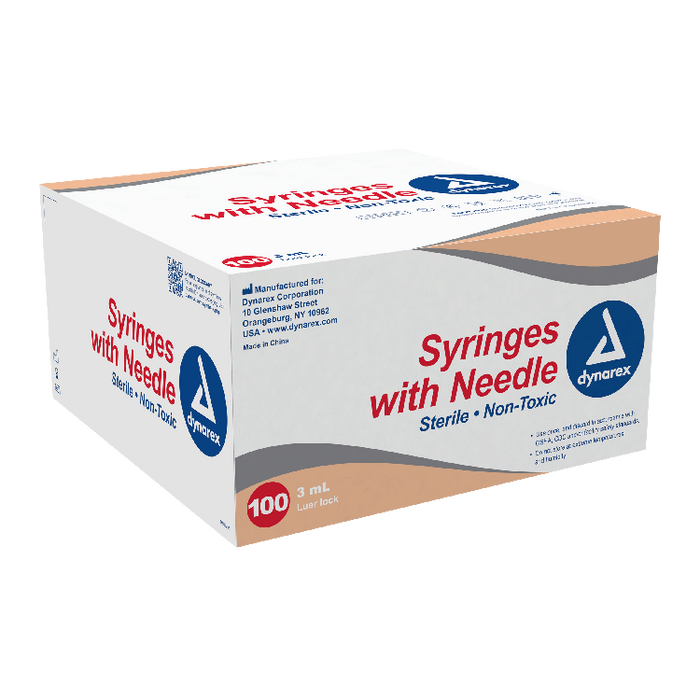Dynarex Syringes With Needle - 3cc (800 Count)
