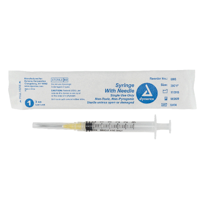 Dynarex Syringes With Needle - 3cc (800 Count)
