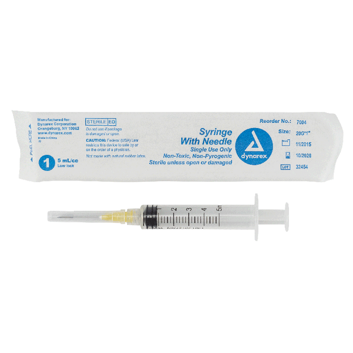 Dynarex Syringes With Needle - 5cc (400 Count)