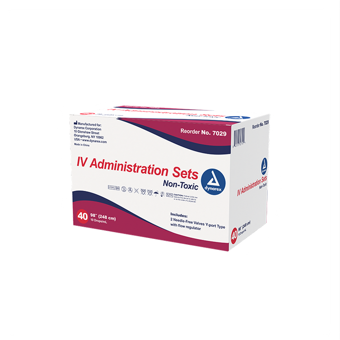 Dynarex IV administration set - 10 drops 98" (40 Count)
