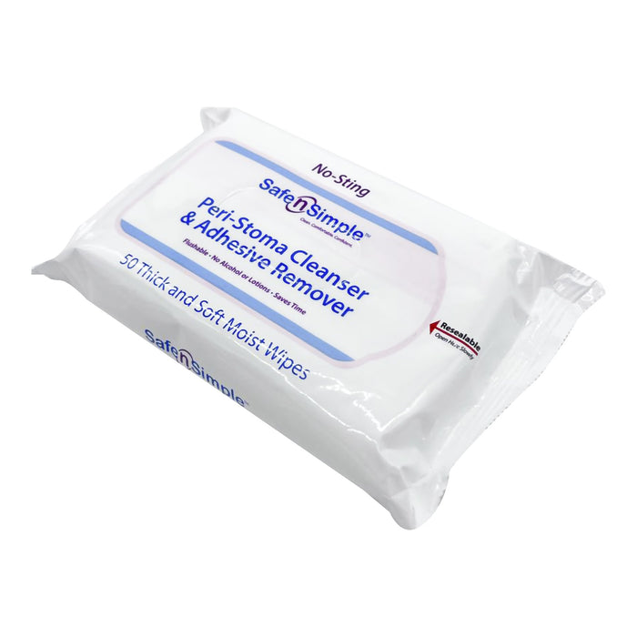 Safe N Simple Peri-Stoma Cleanser and Adhesive Remover Wipes (12 Count)