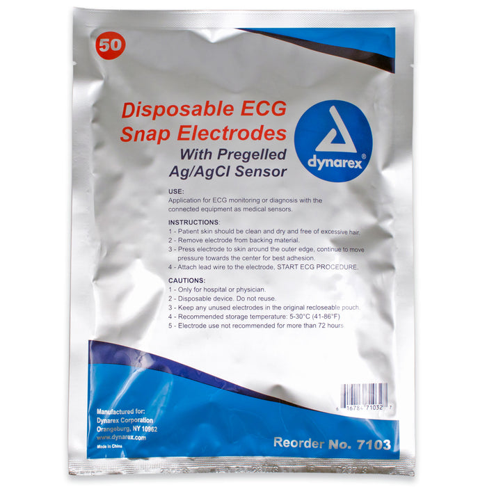 Dynarex ECG Snap Electrode - 50 per Pouch (600 Count)