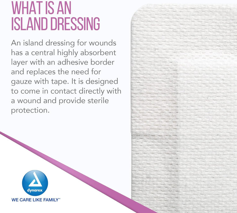Dynarex Island Dressing Sterile, 2" x 3.5" - 50ea/bx  6bxs/cs (300 Count)