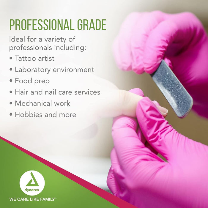 Dynarex AloeSkin Nitrile Exam Gloves with Aloe, Powder-Free - 100ea/bx, 10bxs/cs (1000 Count)