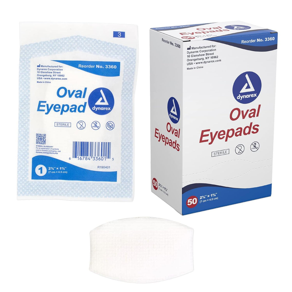 Dynarex Oval Eye Pads - Sterile, 2 5/8