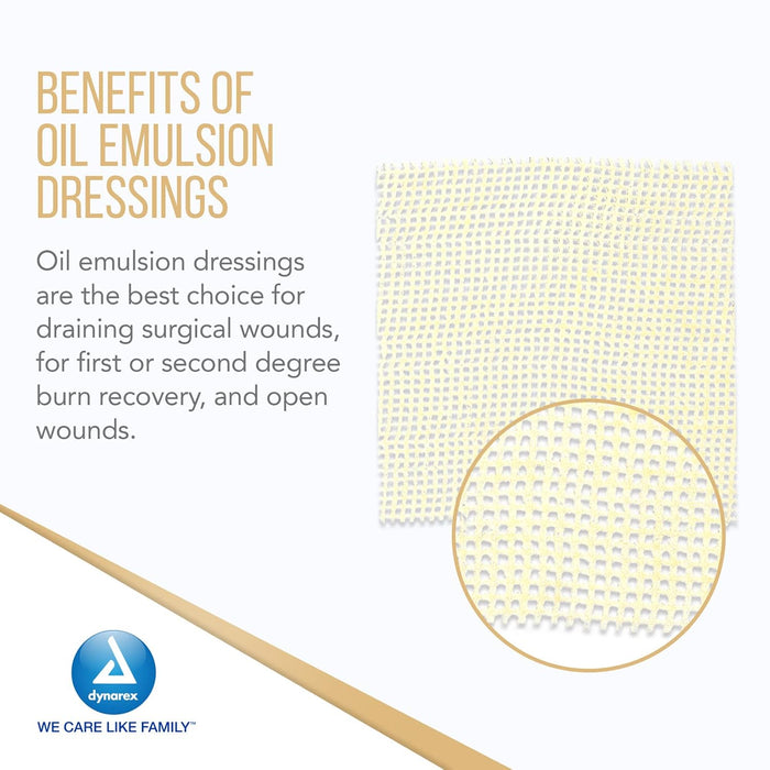 Dynarex Oil Emulsion Dressing, 3" x 8", 24ea/bx 6bxs/cs (144 Count)