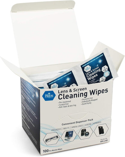 Lens Cleaning Wipes - 6" x 5"- 50/100/cs.