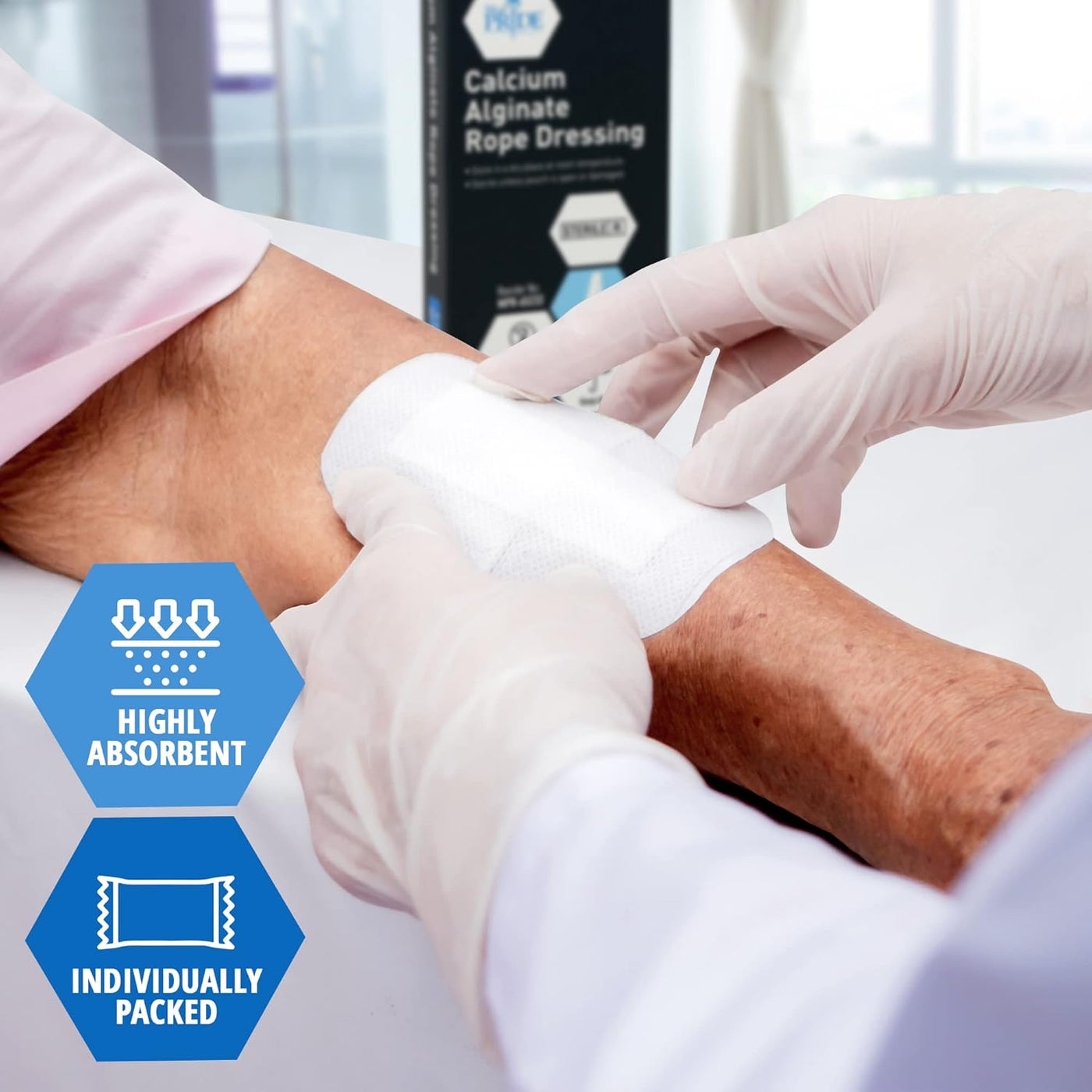 MedPride Calcium Alginate Rope Dressing, Sterile Hydrophilic Wound Dre ...