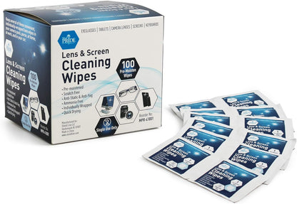 Lens Cleaning Wipes - 6" x 5"- 50/100/cs.