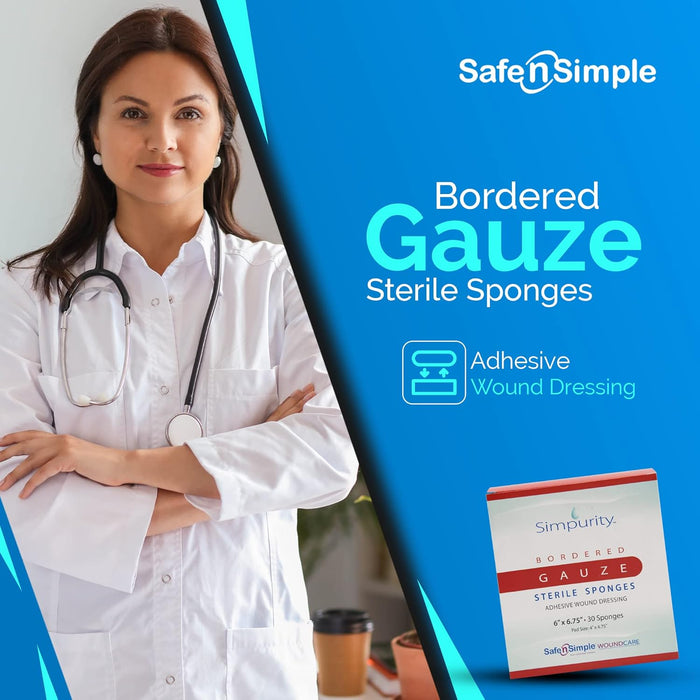 Safe N Simple Simpurity Bordered Woven Gauze (480 Count)