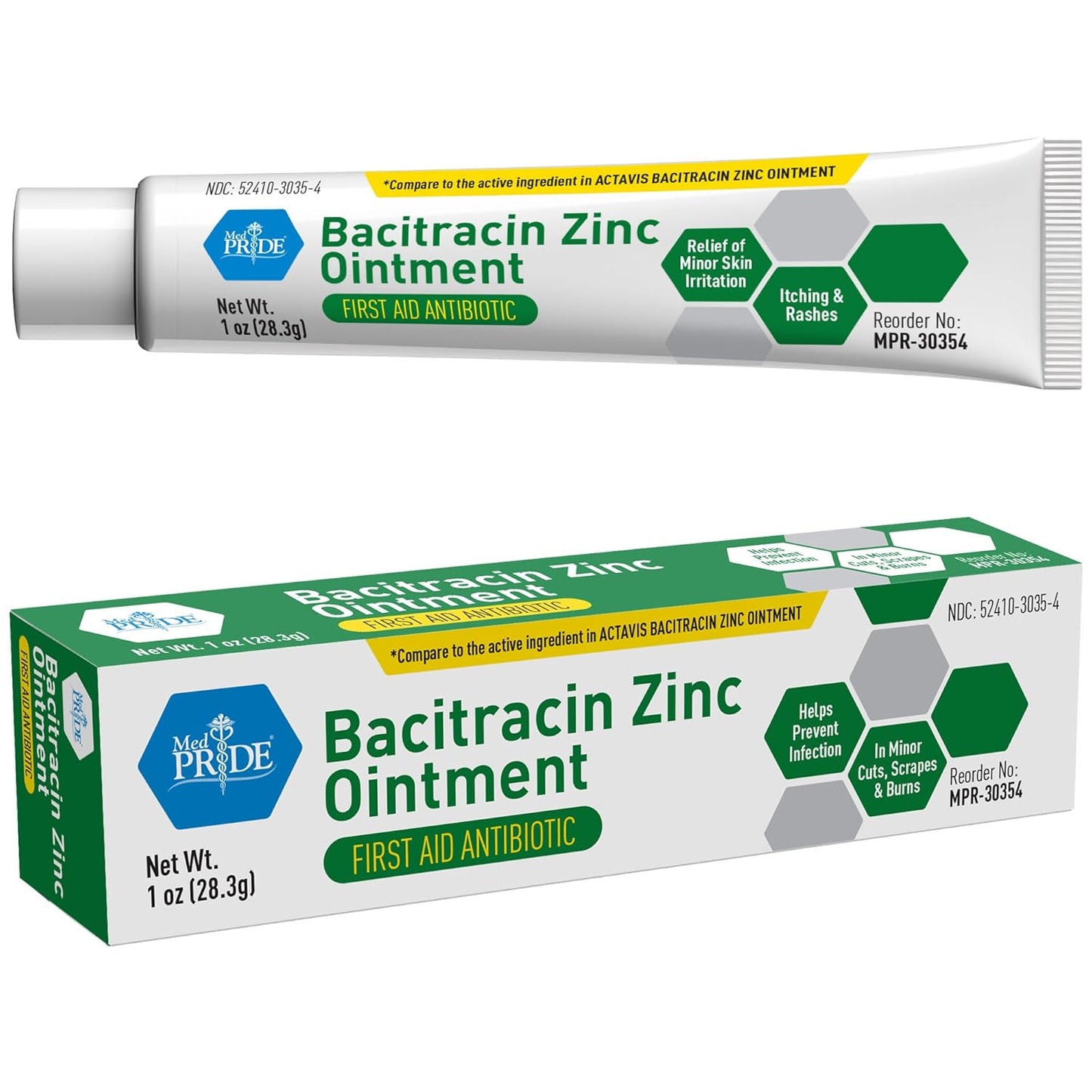 Bacitracin Zinc Ointment - 1oz. Tubes - Indv. Boxed- 72/cs.