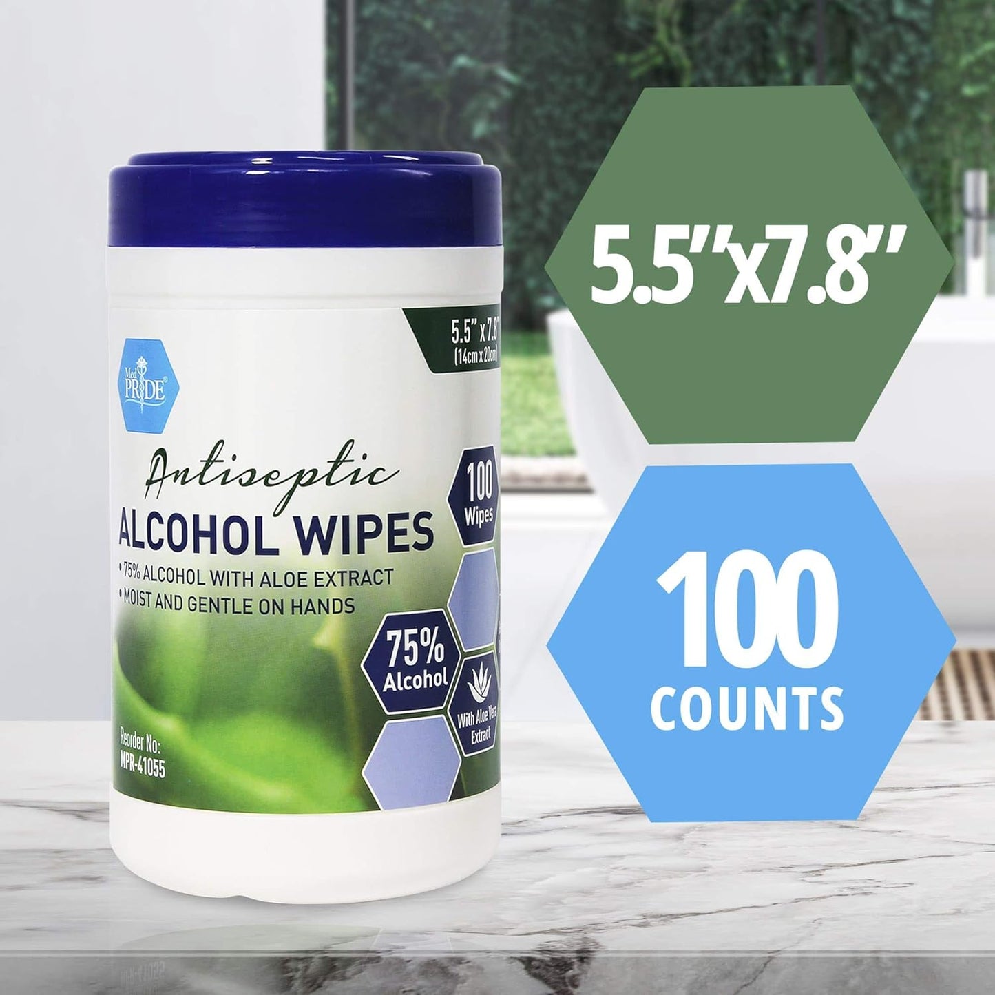 Antiseptic Alcohol Wipes - 75% Alcohol - 100/canister - 12 canisters/cs.