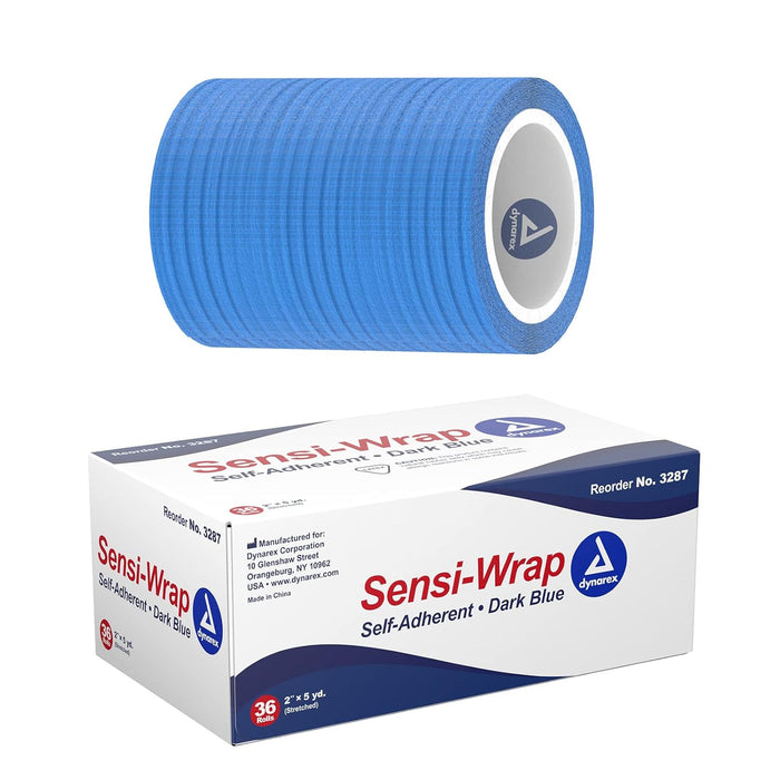 Dynarex Sensi Wrap, Self-Adherent, Dark Blue