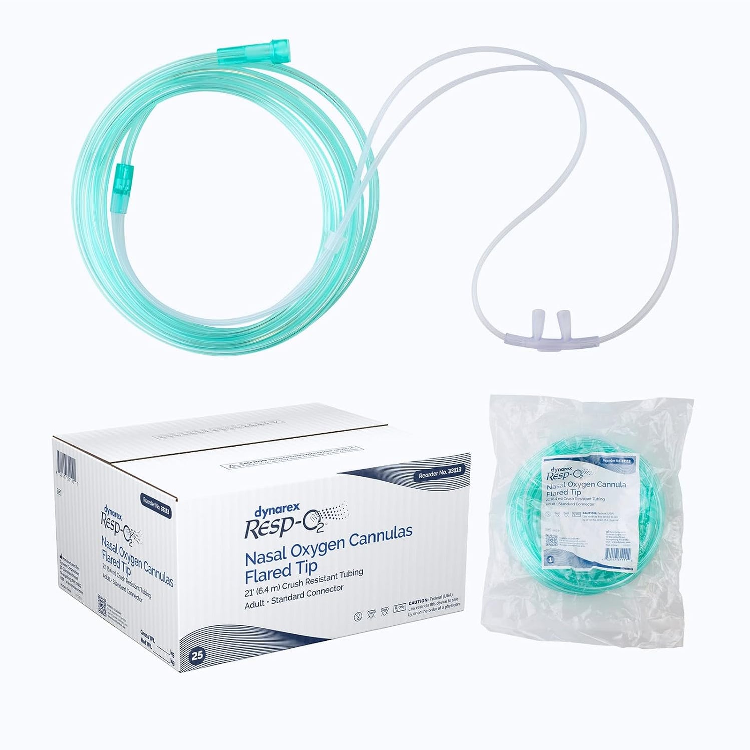 Dynarex Resp-O2 Nasal Oxygen Cannula, Flared Tip (50 Count) — Go Bulk ...
