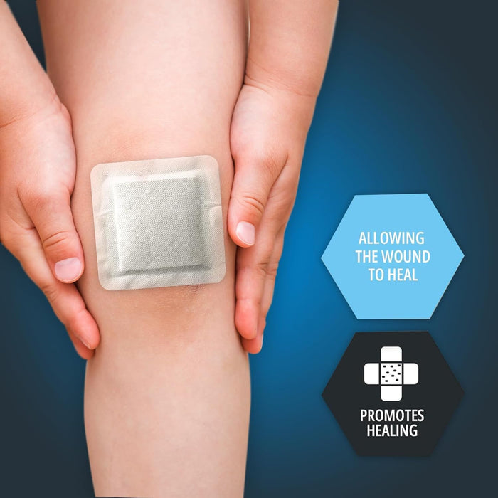 Medpride 6" x 6" Waterproof Adhesive Border Foam Wound Dressing, 10/Pack, Case of 20 (200 Count)