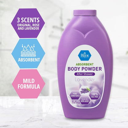 Body Powder w/seal - Lavender Bottle 13 oz, 24/cs.