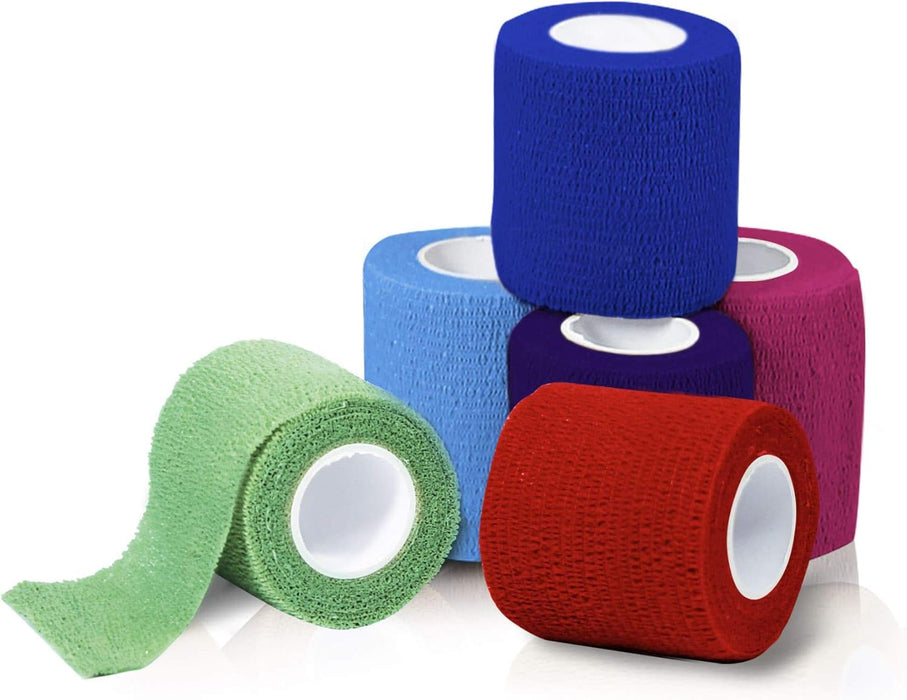 Medpride Self-Adherent Wrap, 3"x5" yds. - Rainbow - Latex Free - 16 rolls/Box, Case of 16 (256 Count)