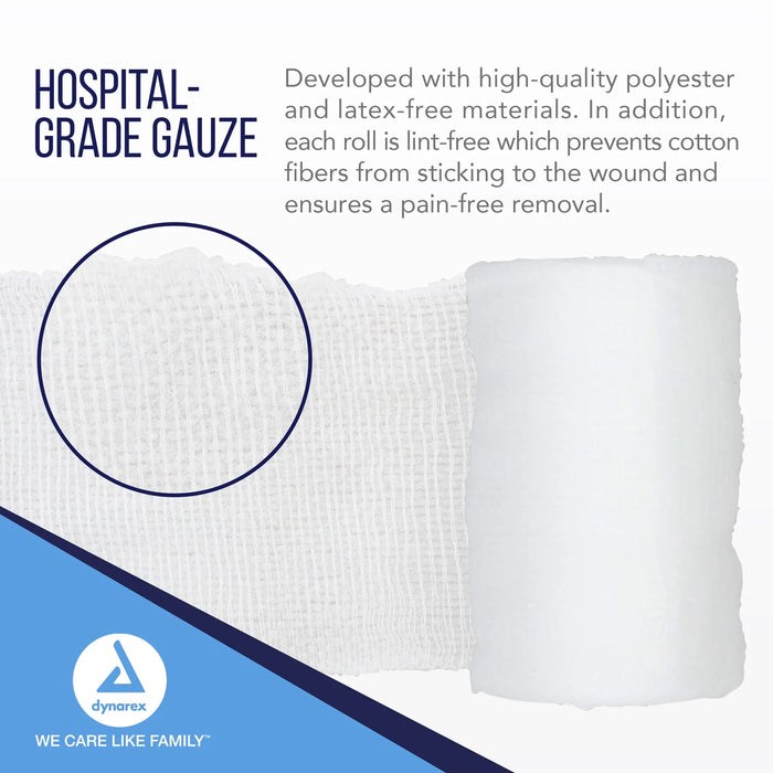 Dynarex Stretch Gauze Bandage Roll - Sterile,  12ea/bx, 8bxs/cs (96 Count)
