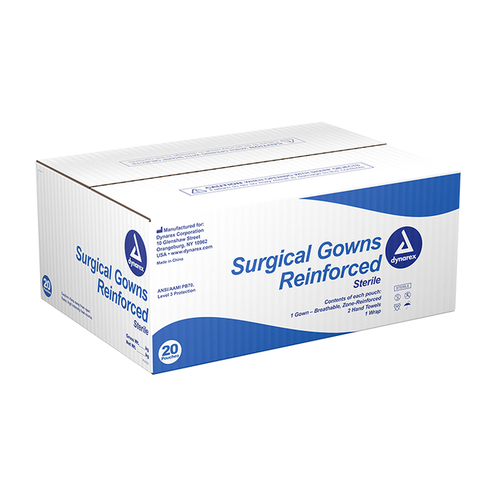Dynarex Surgical Gowns Reinforced (20 Count)
