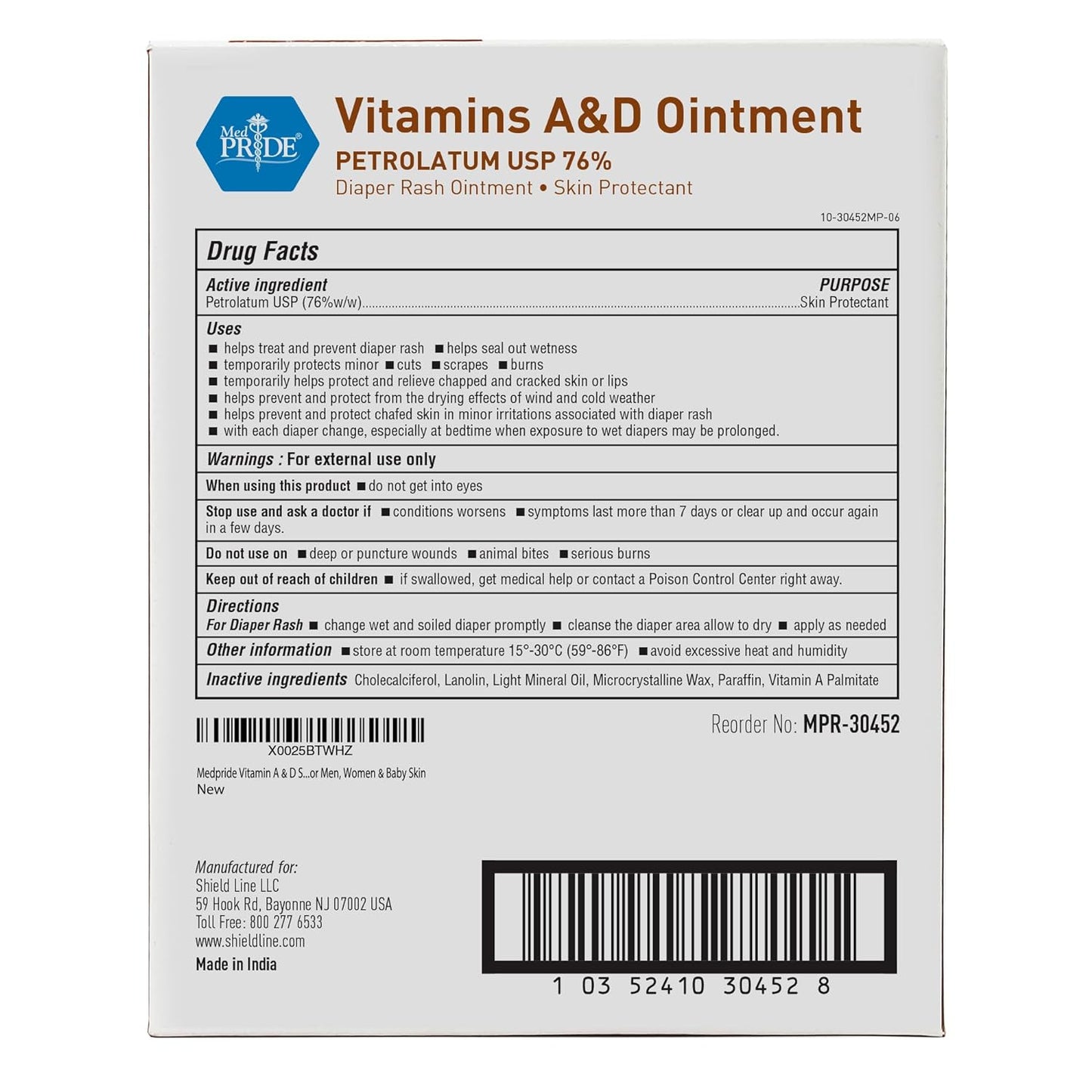 Vitamins A & D Ointment - 5g Packets - 6/144/cs.