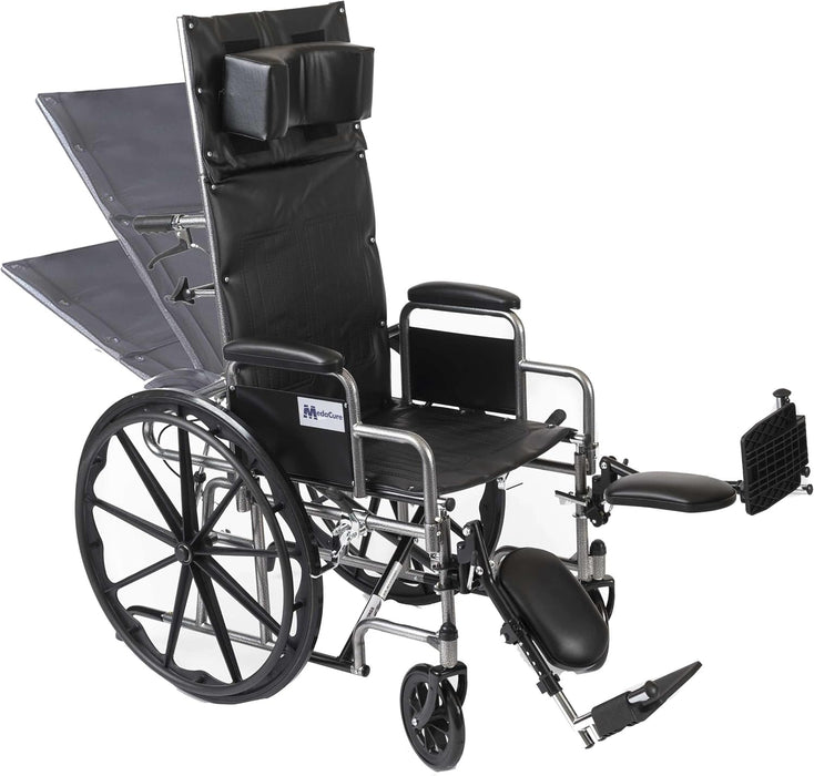Wings Bariatric High Back Reclining Wheelchair – Wheelchair for Adults with Adjustable Height, Elevated Leg Rests, and Detachable Desk Arms – 450 lb Weight Capacity
