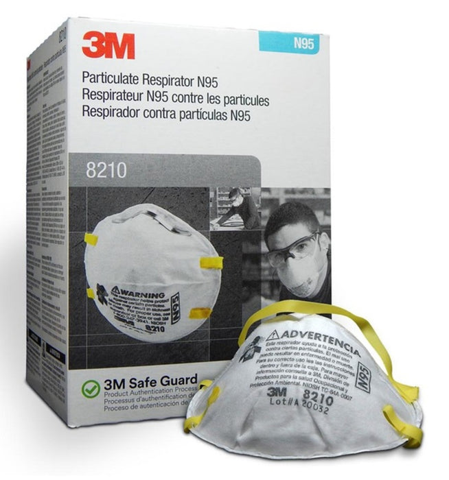 3M 160pcs 8210 Particulate Respirator N95 Face Mask, Regular Size