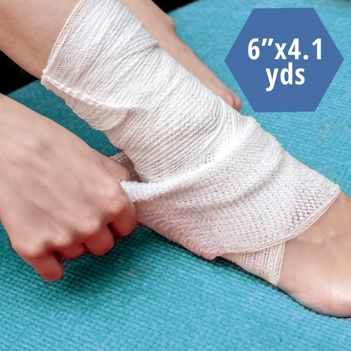 MedPride Conforming Stretch Gauze Bandage Roll - Sterile - 6"x4.1 yds - 6 Rolls/Box, Case of 8 (48 Count)