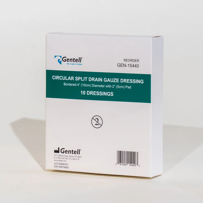 Gentell Circular Split Drain Gauze Case (50/CS)