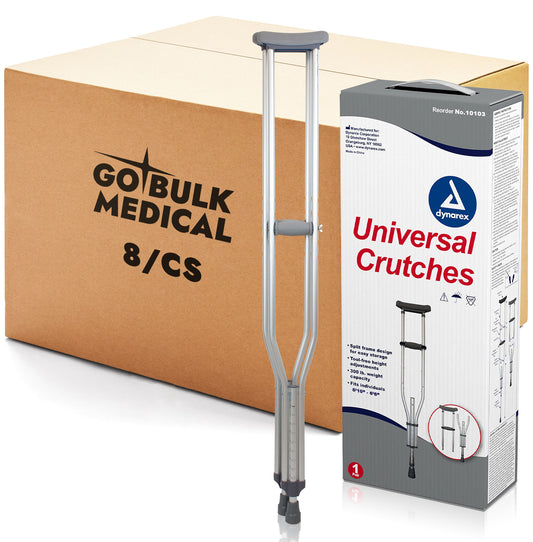 Dynarex Aluminum Crutches - Tall, 5'10" - 6'6", 2pc/pk,8pk/cs