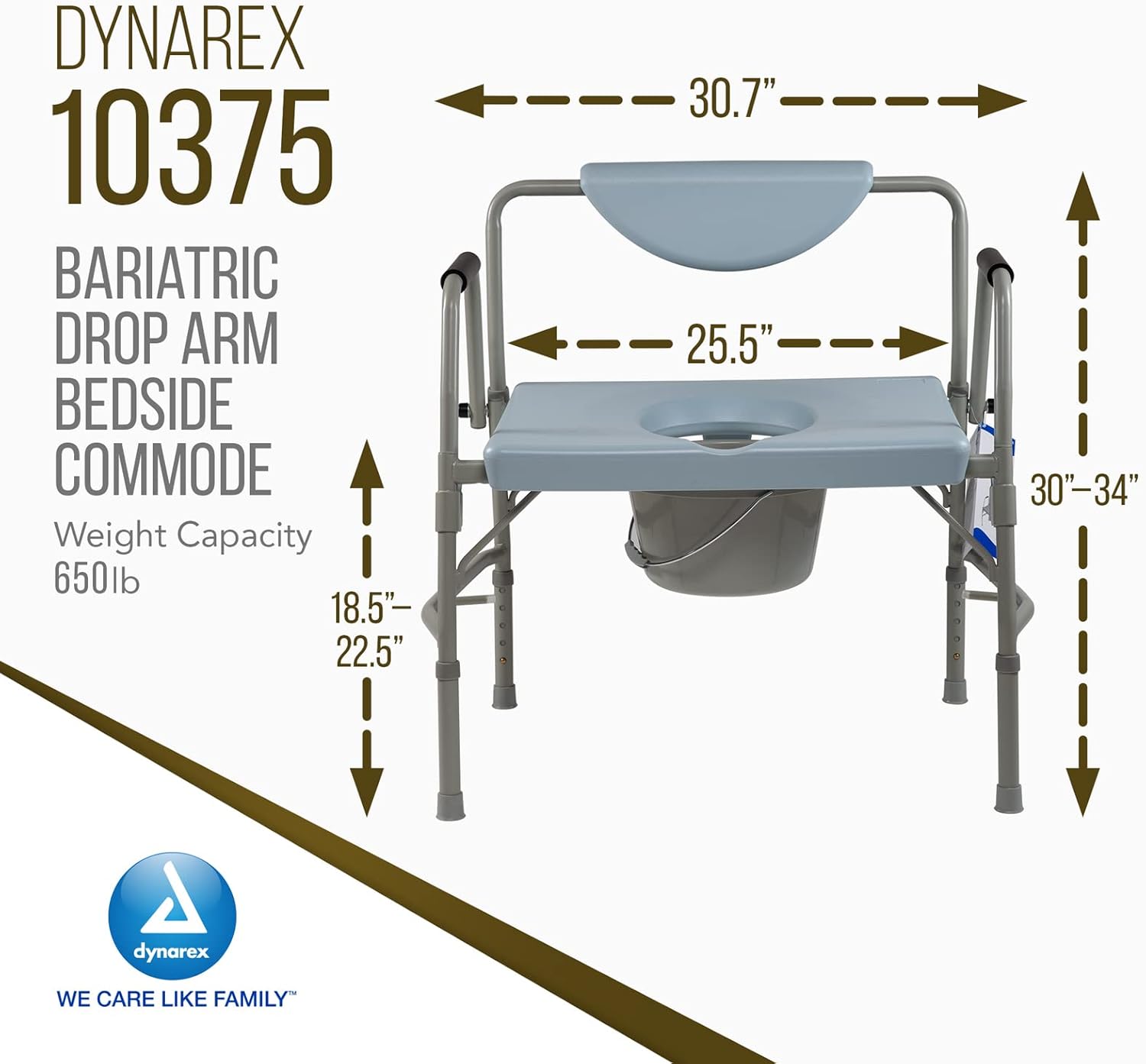 Bariatric Drop Arm Commode