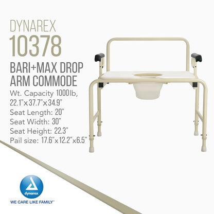 Bariatric HD Drop Arm Commode