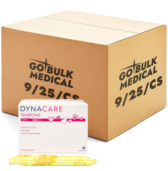 Dynacare Regular Tampons Cardboard Applicator, 6-9gr absorbency, 9/25/cs