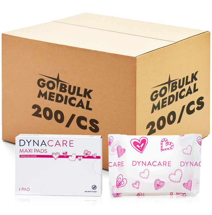 Dynacare Maxi Pads Super w/Wings, #4 box, 200/1/cs