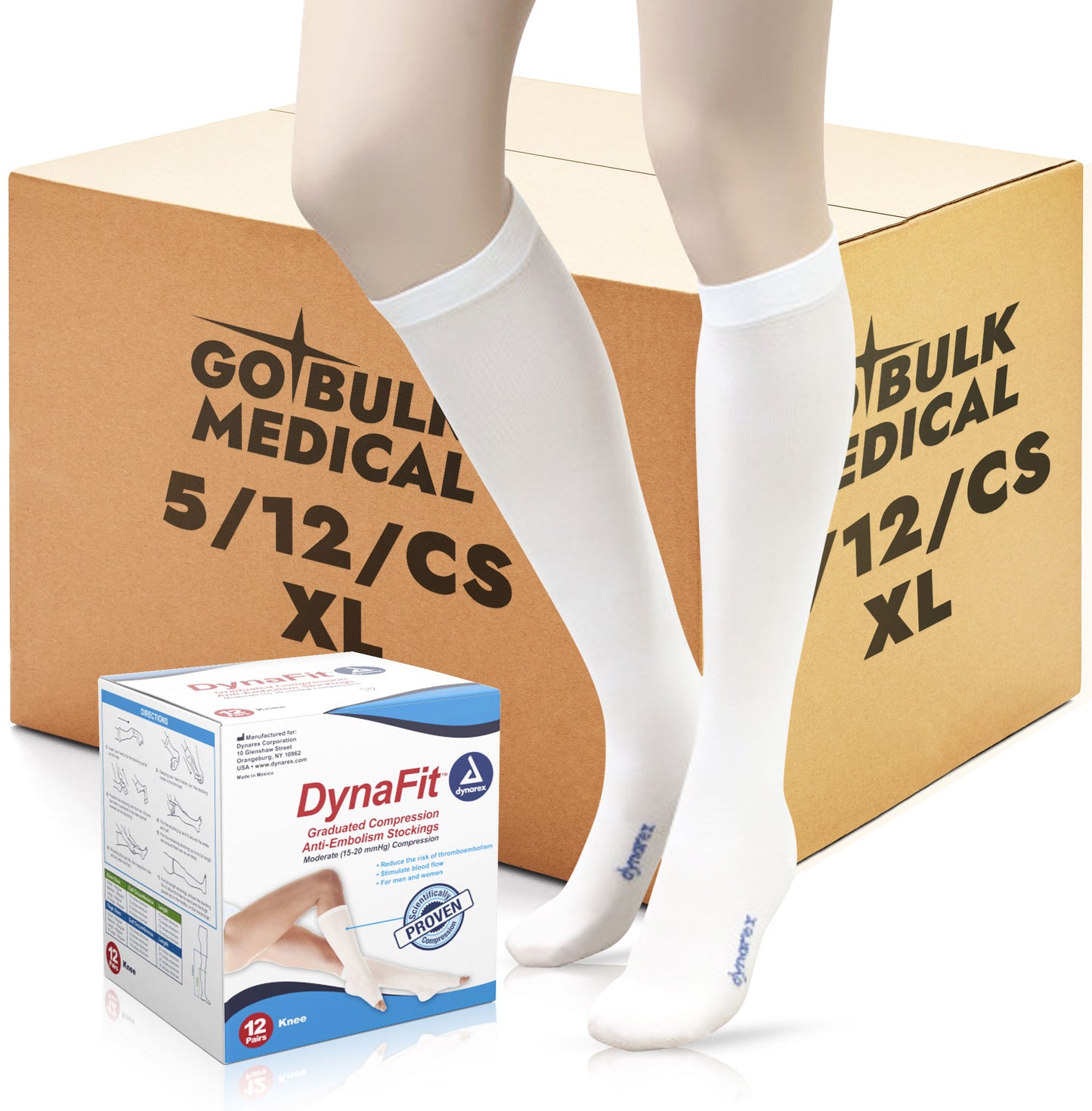 DynaFit DynaFit Compression Stockings - Knee, X-Large, 5/12/cs