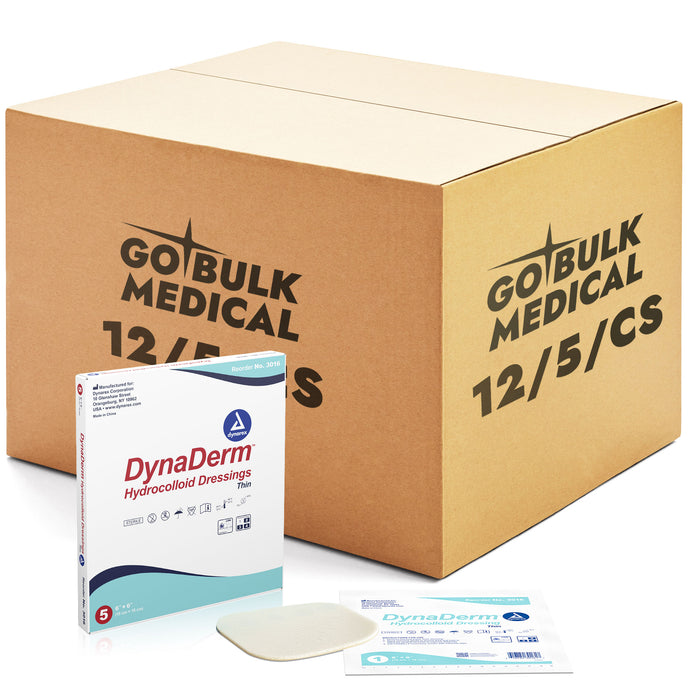 DynaDerm™ DynaDerm - Hydrocolloid Dressing - Thin, 6" x 6", 12/5/cs