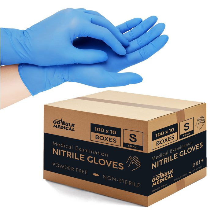 Pallet Nitrile Exam Gloves of 100 Cases(100,000 Gloves) 4 mil Thick Powder-Free Heavy Duty Disposable Blue Gloves