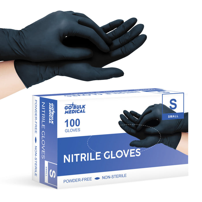 Black Nitrile Gloves - Case of 1000, 4 mil Thick, Powder-Free, Non-Sterile, Heavy Duty Disposable Gloves