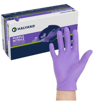 Halyard Purple Nitrile Exam Gloves Non-Sterile Powder-Free 5.9 Mil, 9.5" Purple - Case of 1000