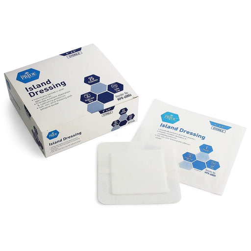 Medpride Bordered Gauze Island Dressing for Wounds First Aid Kit Supplies, 6”x6” 25-Pack, Case of of 6 (150 Count)