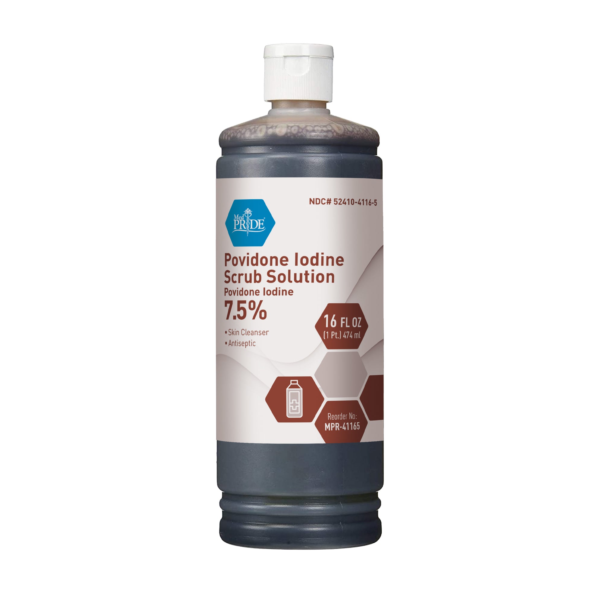 MedPride Povidone Iodine Scrub Solution - 16oz. - Case of 24 – Go Bulk ...