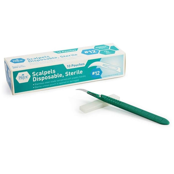 MedPride Disposable Scalpels - Stainless - Sterile #10 to #23  - 10 Boxes Per Case / Total of 100 Counts